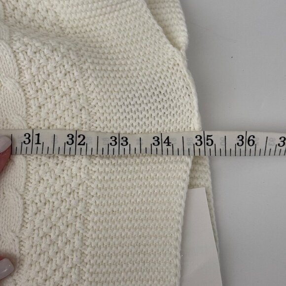 J. Crew Factory NEW Ivory Fisherman Cable-Knit Poncho Sweater One Size BW669 - Picture 11 of 12
